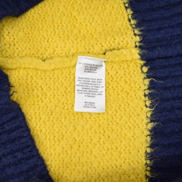 Treasure & Bond Color Block Stripe Oversized Womens Sweaters Pink Blue Yellow XS - Picture 11 of 12